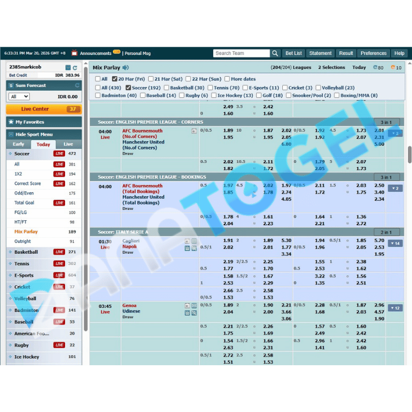 Cara Menghitung Odds Mix Parlay | Kalkulator Mix Parlay | Hitungan Parlay